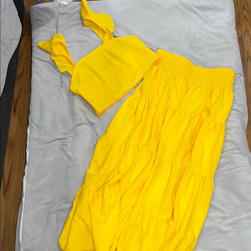 Bright Yellow Two-Piece Set